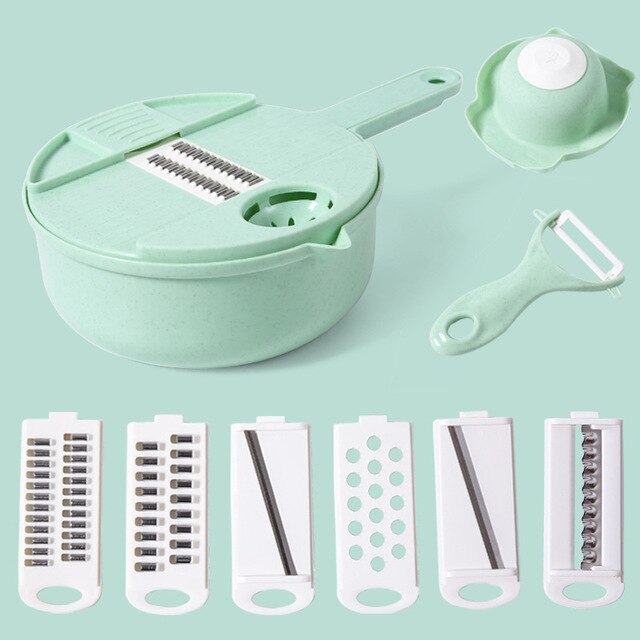 Multifunctional Vegetable Grater Slicer with Strainer