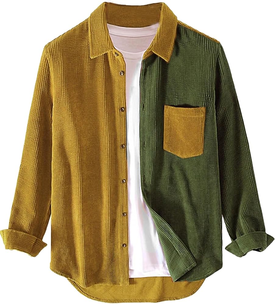 Men's Two-Tone Corduroy Shirt