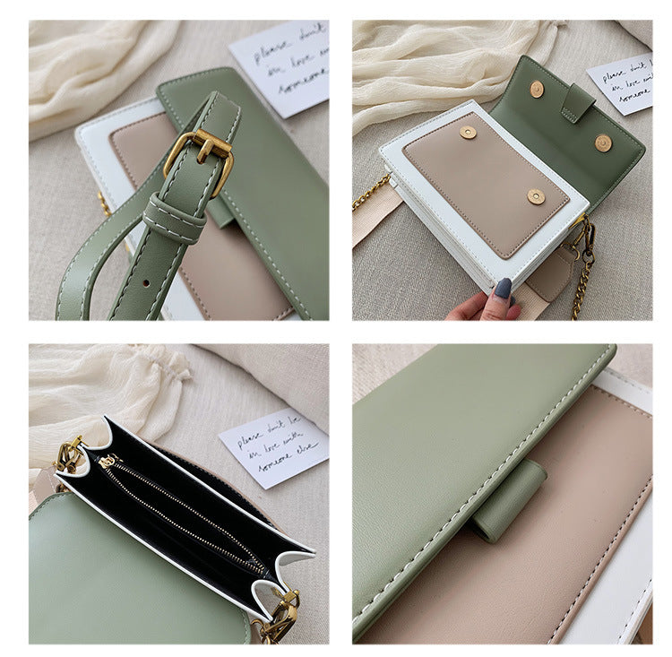 Color-Block Faux Leather Mini Crossbody Bag