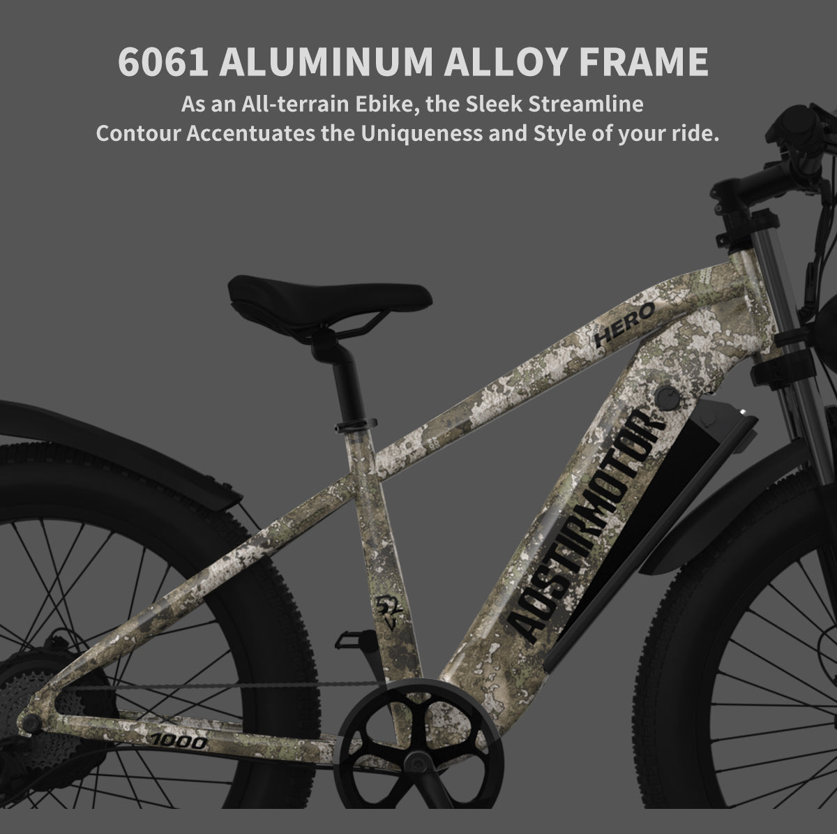 50km/h Electric Bike, 26"x4.0" All-terrain Tire, 7-Speed, 1000W Motor, Samsung 52V 20Ah Li-Battery, Color Display