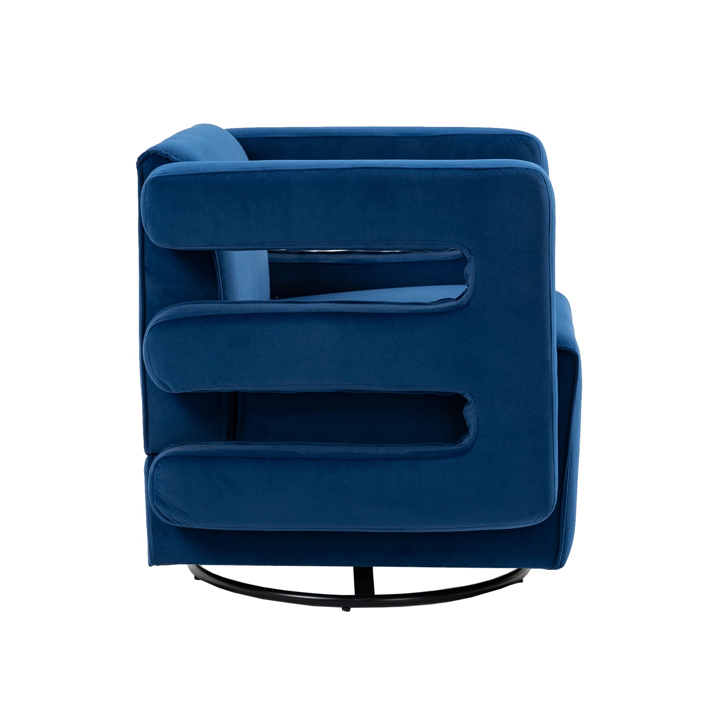 Upholstered Tufted Living Room Chair, Textured Velvet Fabric Accent Chair with Metal Stand