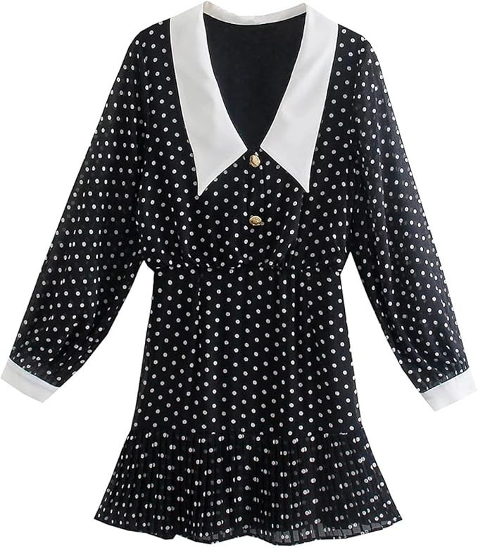 Polka Dot Chiffon Mini Dress