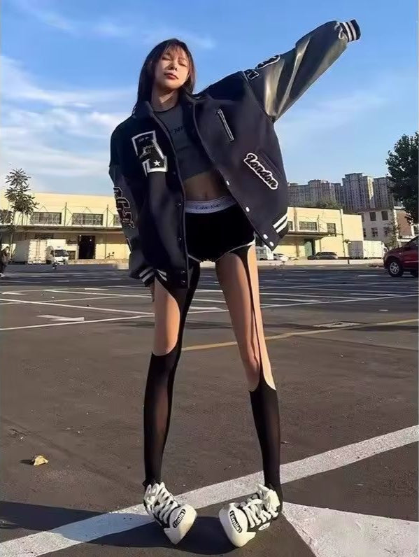 Vintage Oversized Embroidered Varsity Jacket