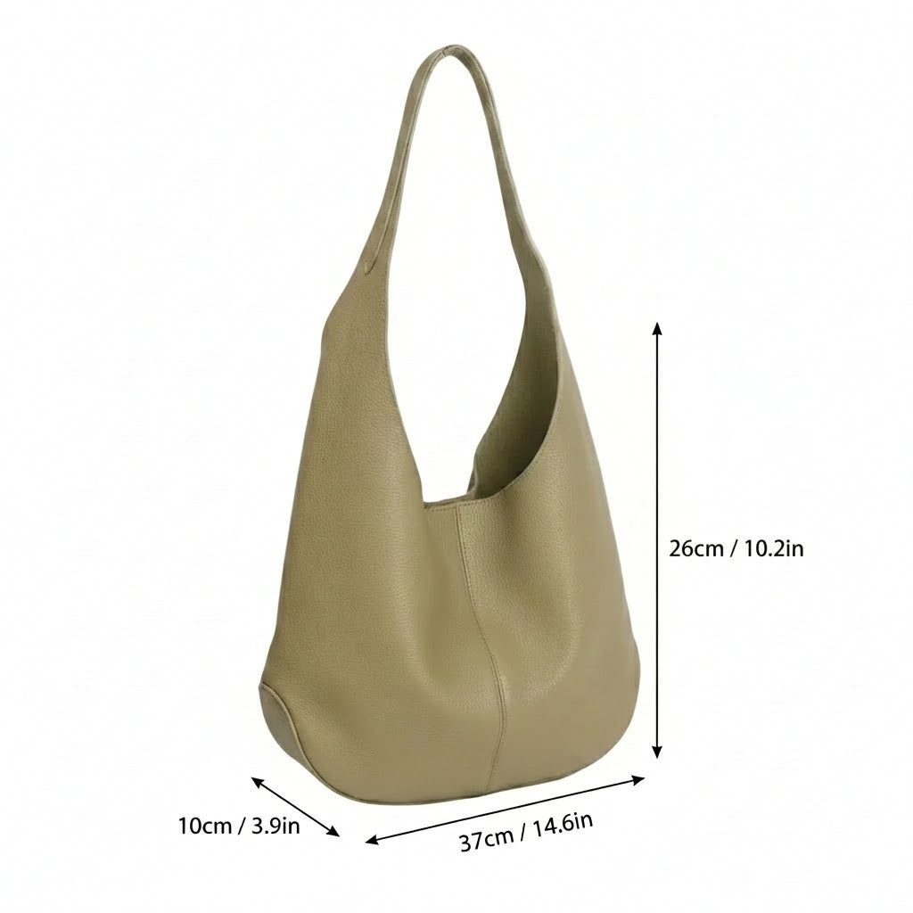 Slouchy Hobo Shoulder Bag – Genuine Cowhide Leather
