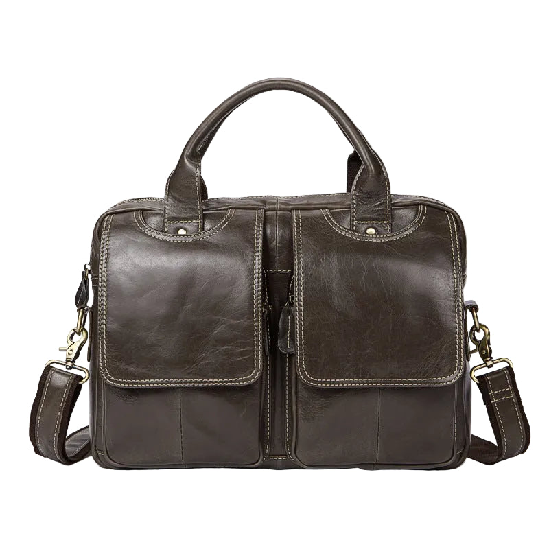 Men's Vintage-Style Briefcase/Messenger Bag – Genuine Leather