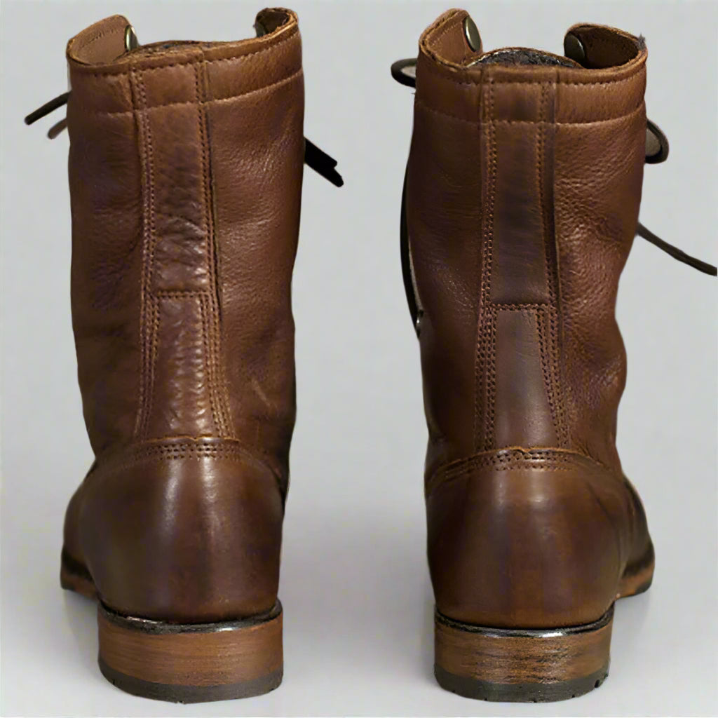 Men's Vintage Style Mid-Calf Leather Boots