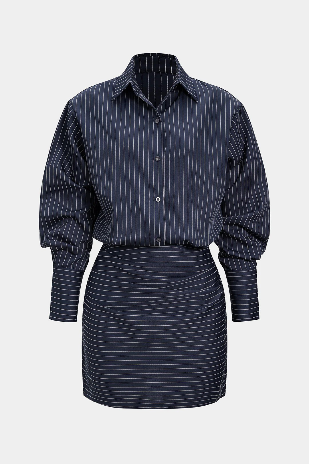2-Piece Pinstripe Shirt and Mini Dress