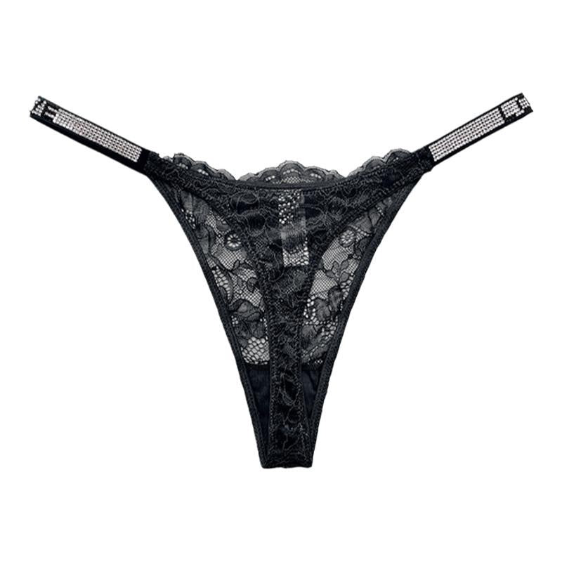 Shine Strap Lace Thong Panty