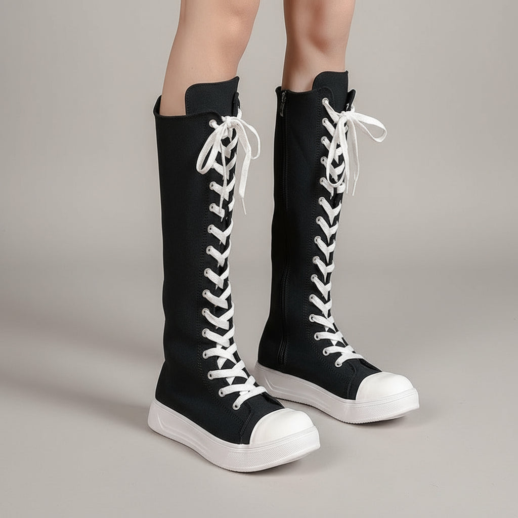 Canvas Knee-High Sneakers
