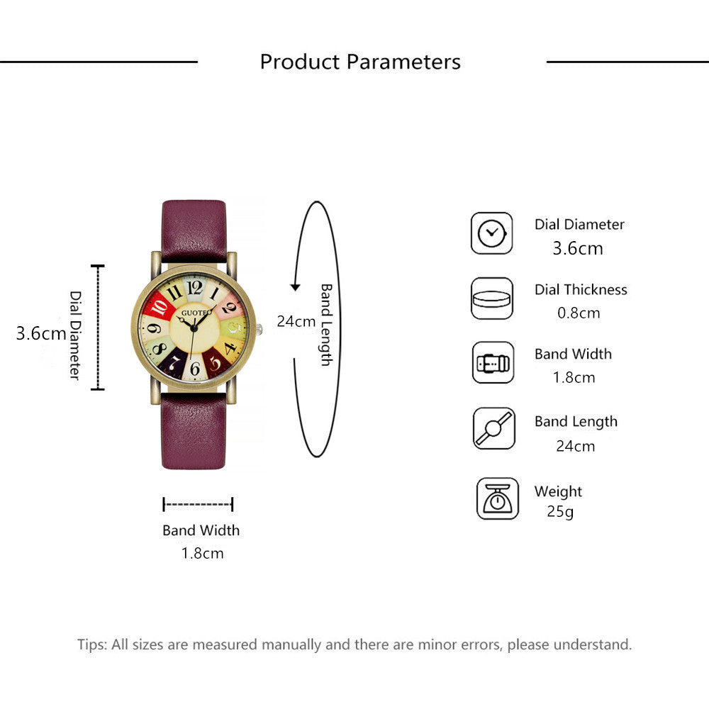GUOTEO Women's Multi-Colored Women's Dial Watch