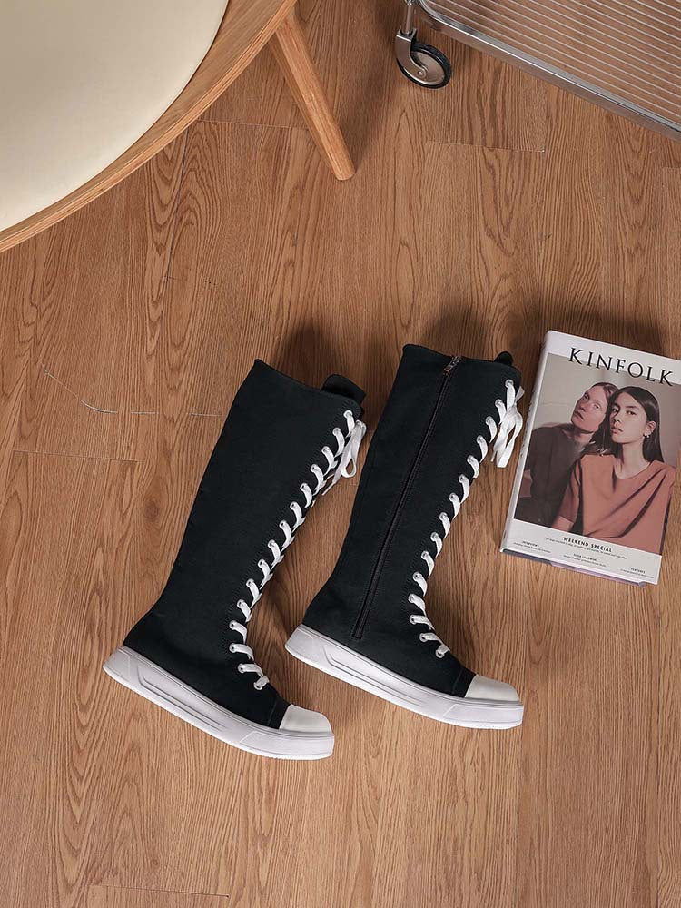 Knee-High Canvas Sneakers