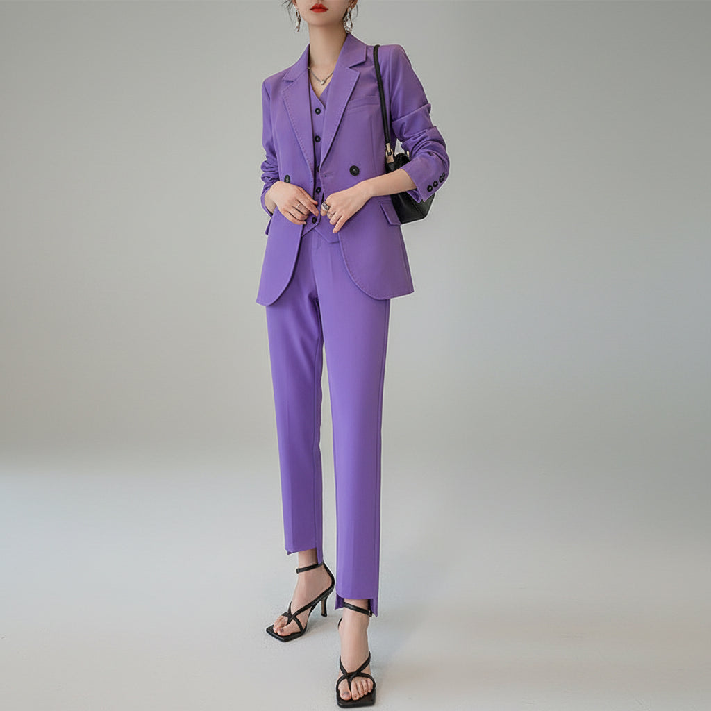 3-Piece Formal Suit in Solid Lavender