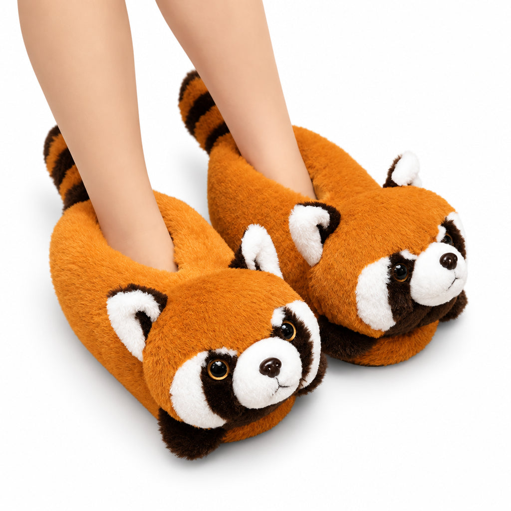 Fluffy Red Panda & Fox Slippers