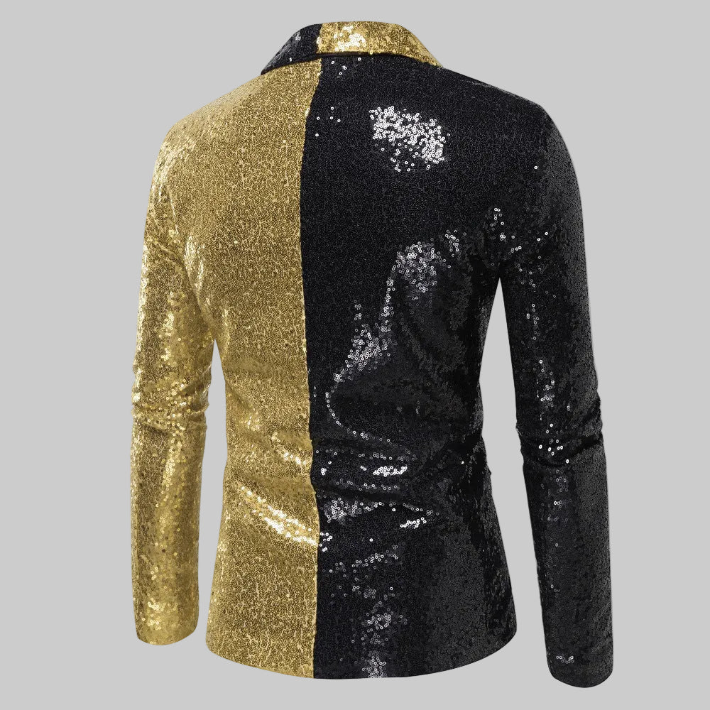 Men's Slim Fit Two-Tone Sequin Blazer