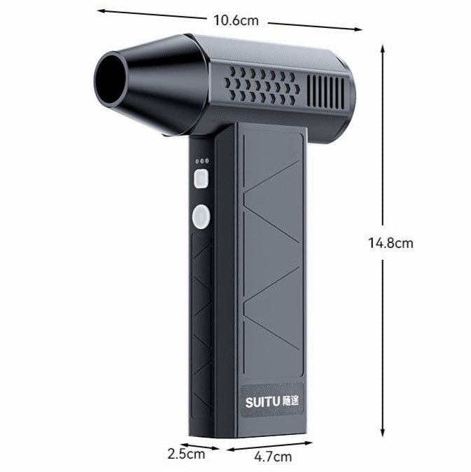 130000RPM USB Cordless High Power 3-Speed Mini Turbo Jet Fan Blower/Vacuum for Car, Home, Office, Industrial Use