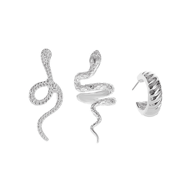Snake-Shaped Earrings Set