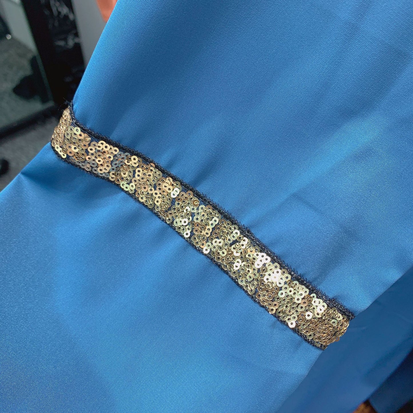 Loose Abaya with Gold-Trimmed Edges
