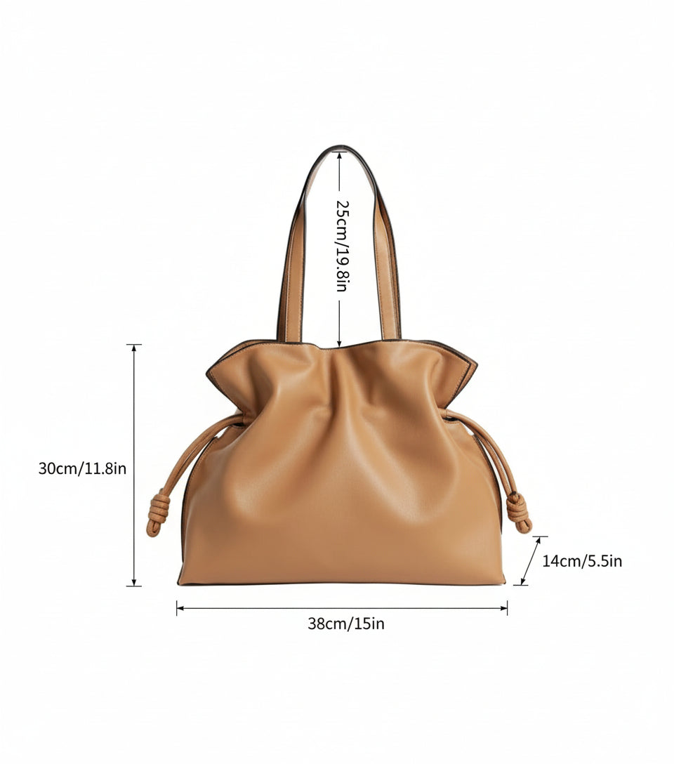 Genuine Cowhide Leather Hobo Shoulder Bag
