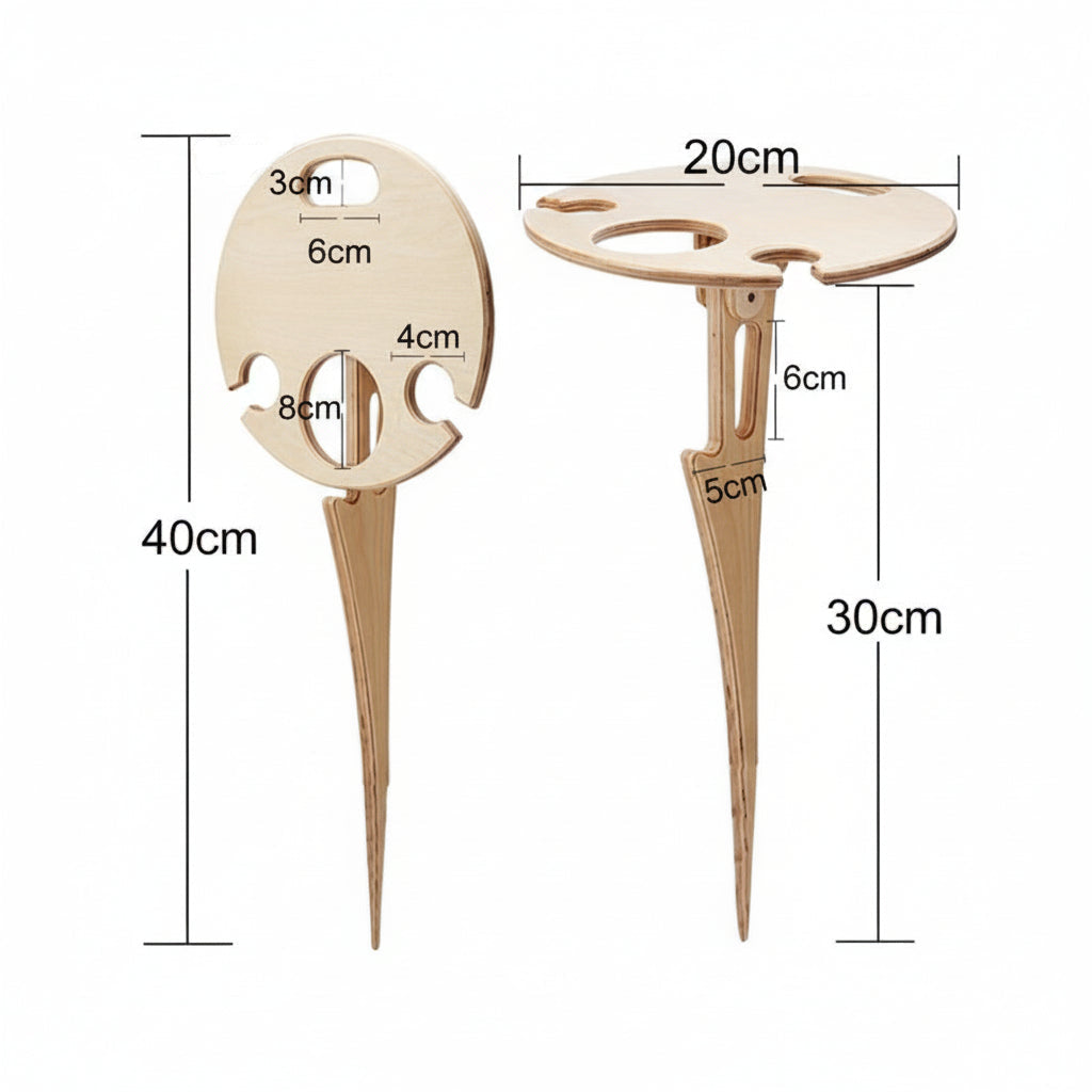 Portable Outdoor Folding Wooden Wine Table