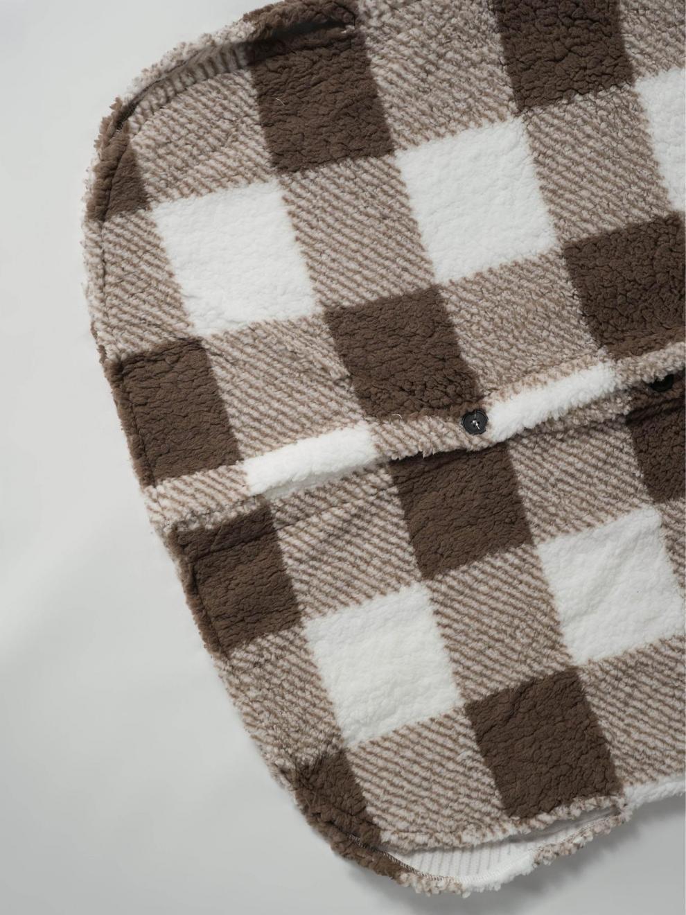 Plush Plaid Overcoat