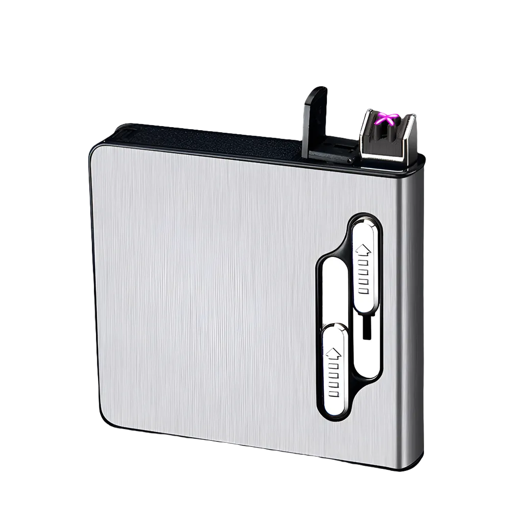 2-in-1 Cigarette Case Windproof Lighter – USB Rechargeable