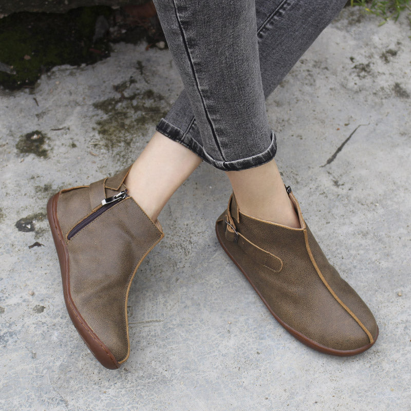 Women's Handmade Fur-Lined Barefoot Boots – Genuine Cowhide Leather