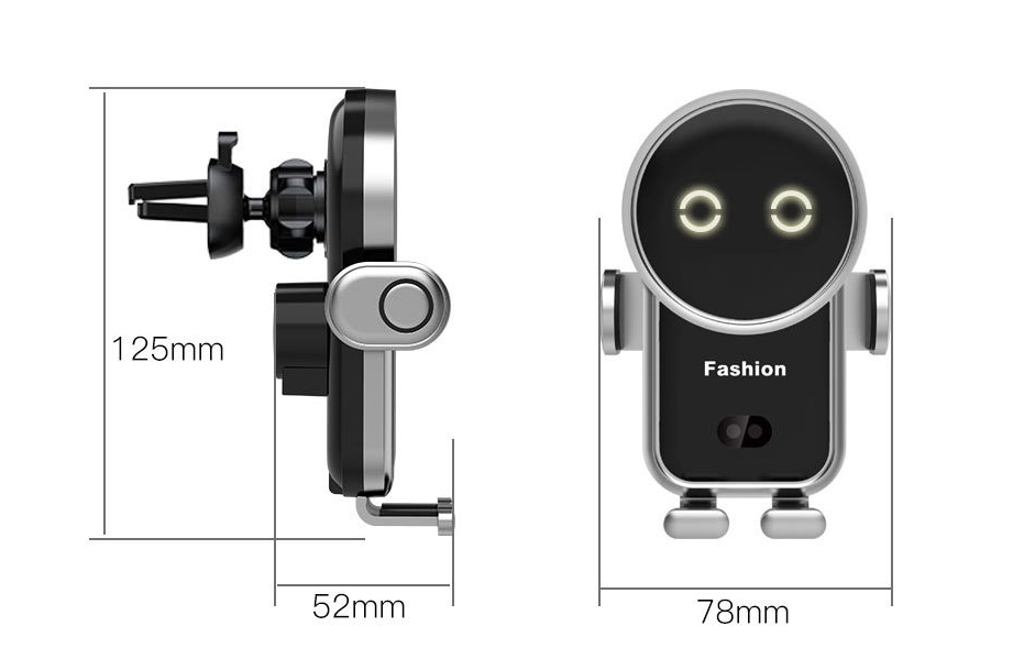 15W Wireless Smart Sensor Auto-Clamping Car Phone Holder