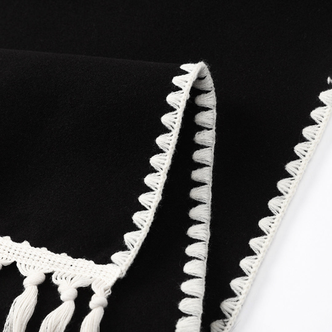 Wool-Blend Embroidered Scarf Coat