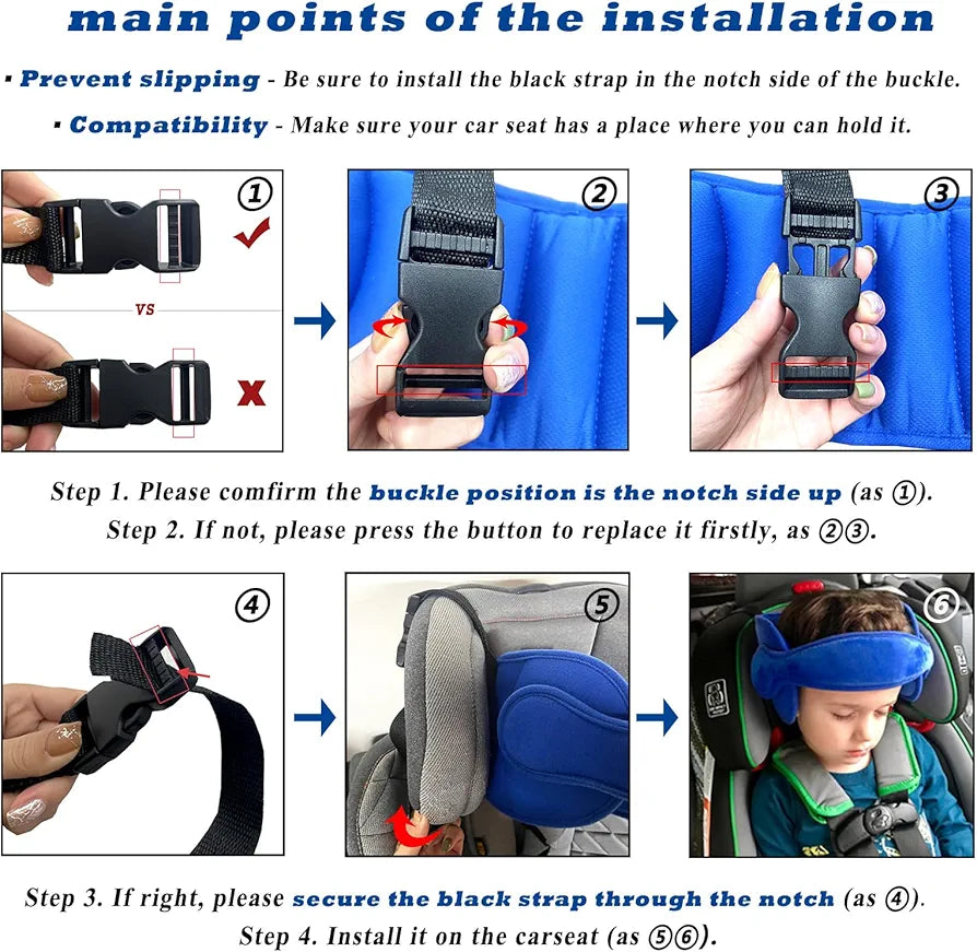 Adjustable Child Car Seat Head Support Band
