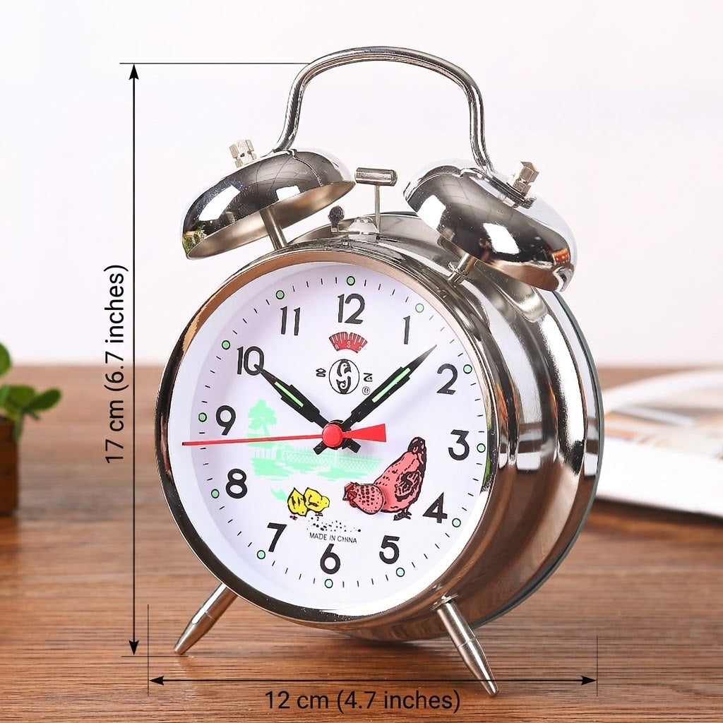 Twin-Bell Mechanical Alarm Clock