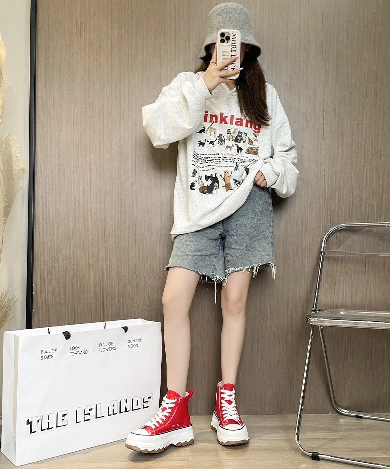 Women's High-Top Chunky Platform Canvas Sneakers