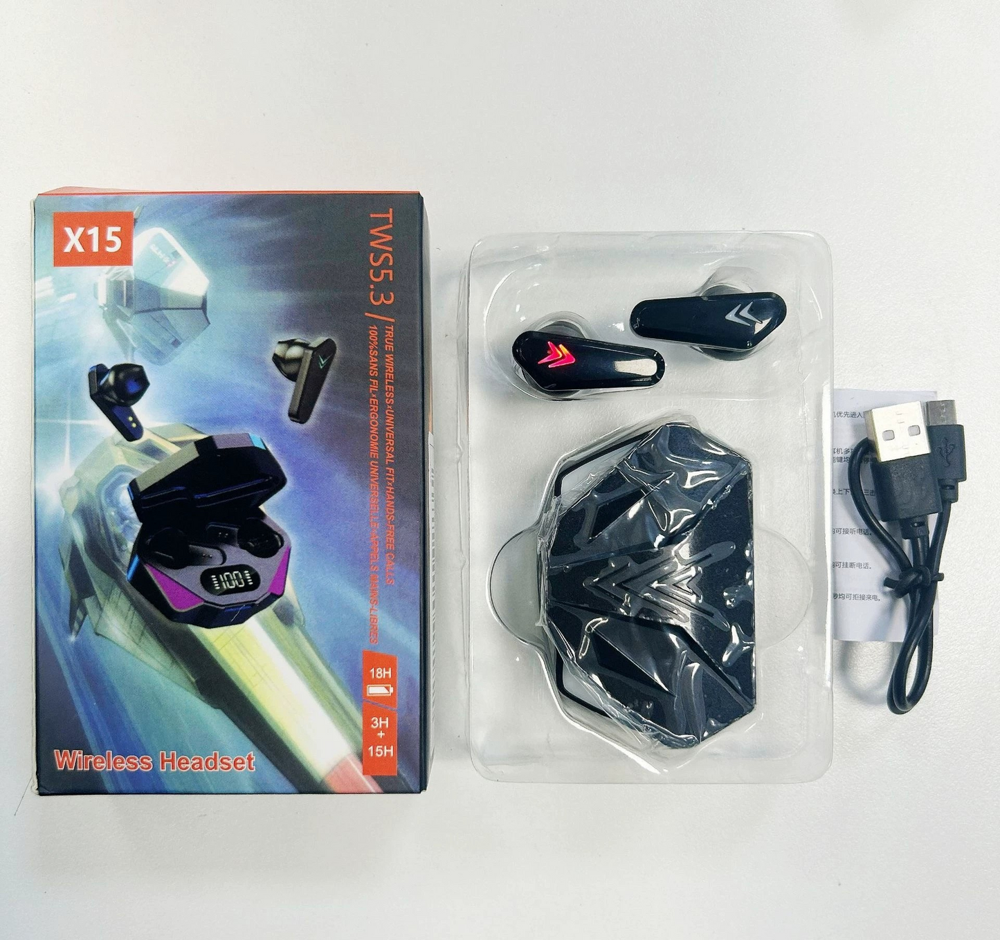 X15 TWS Bluetooth 5.3 Gaming Earbuds