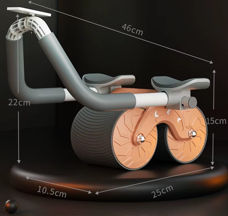 Automatic Rebound Ab Roller Wheel with Elbow Support and Phone Holder