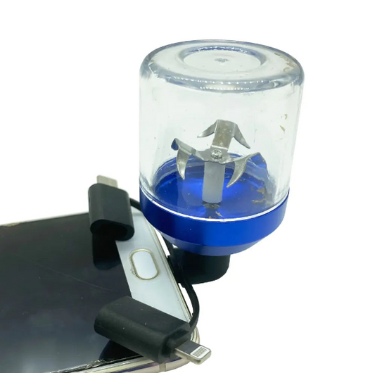 Electric Herb Grinder with USB Micro-B, Type-C & iOS Connector – 40 x 70mm