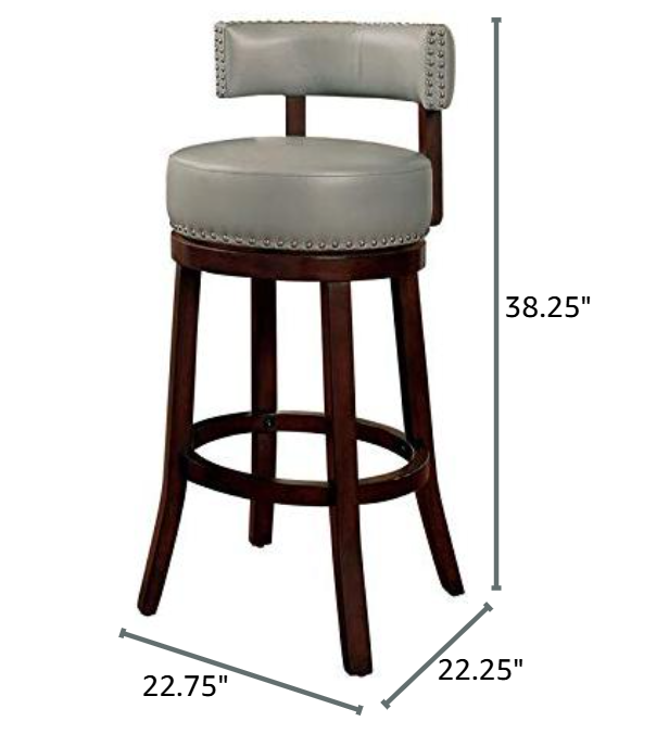 30" Faux Leather Swivel Bar Stools, Set of 2