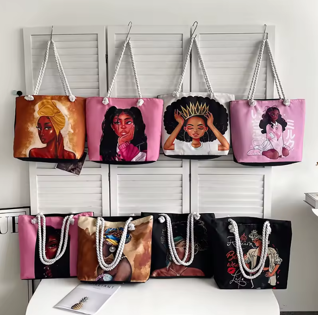 Large Capacity Canvas Graphic Tote Bag