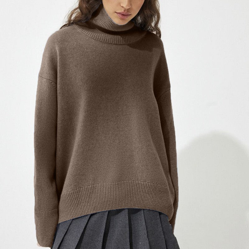 Cashmere High Collar Loose Knitted Sweater