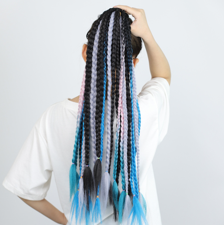 Colorful Braided Synthetic Hair Ponytail Extensions
