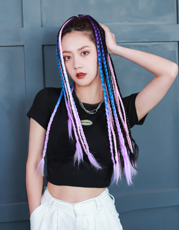 Colorful Braided Synthetic Hair Ponytail Extensions