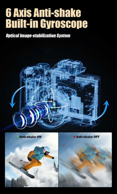 8K UltraHD 16X Zoom Autofocus Digital Camera with Touchscreen and Built-in Wi-Fi