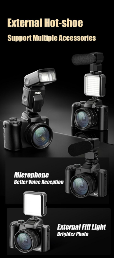 8K UltraHD 16X Zoom Autofocus Digital Camera with Touchscreen and Built-in Wi-Fi