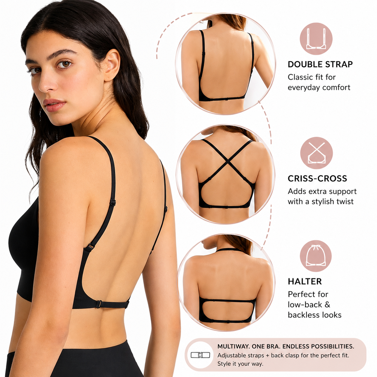 Seamless Wire-Free Low-Back Bralette