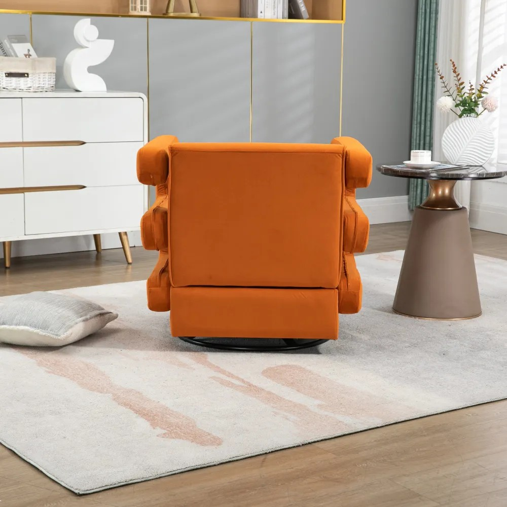 Luxury Tufted Velvet Accent Chair with Metal Frame
