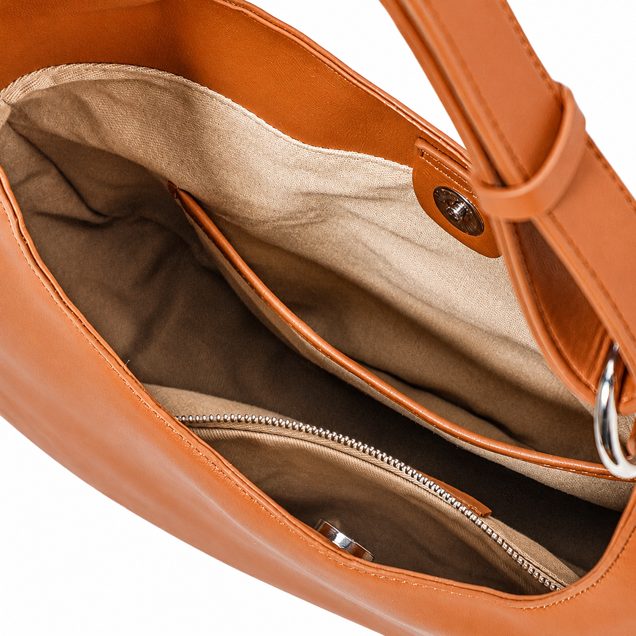 Half-Moon Hobo Shoulder Bag – Genuine Cowhide Leather