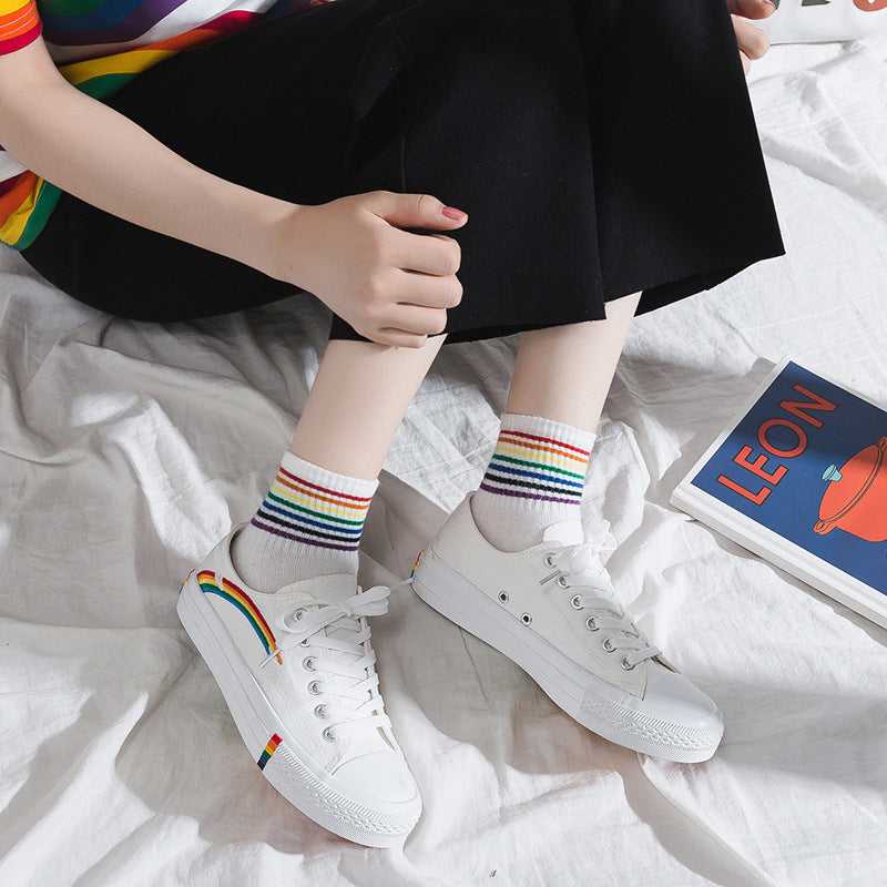Women's Rainbow Canvas Sneakers