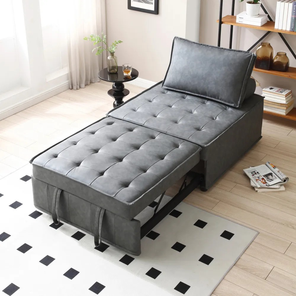 3-in-1 Pull-Out Ottoman Sofa Bed