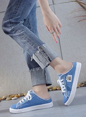 Canvas Slip-on Half Slipper Sneakers