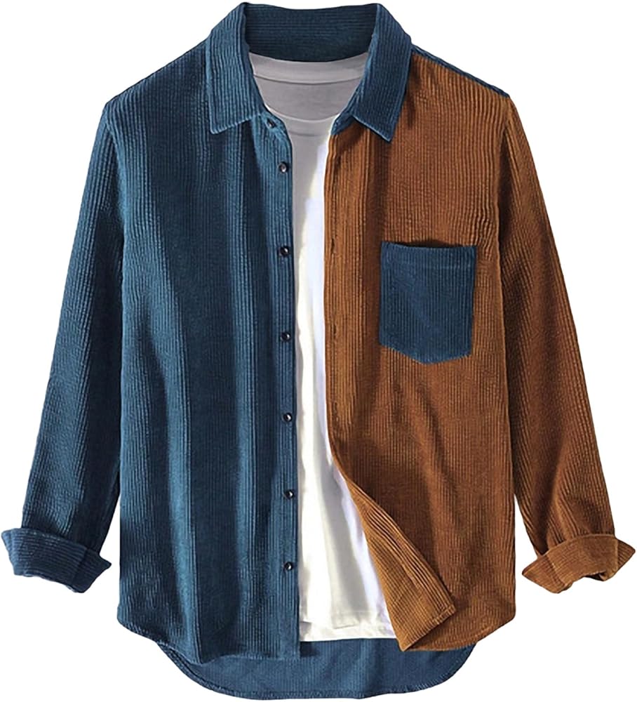 Men's Two-Tone Corduroy Shirt