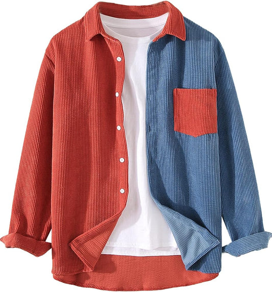 Men's Two-Tone Corduroy Shirt