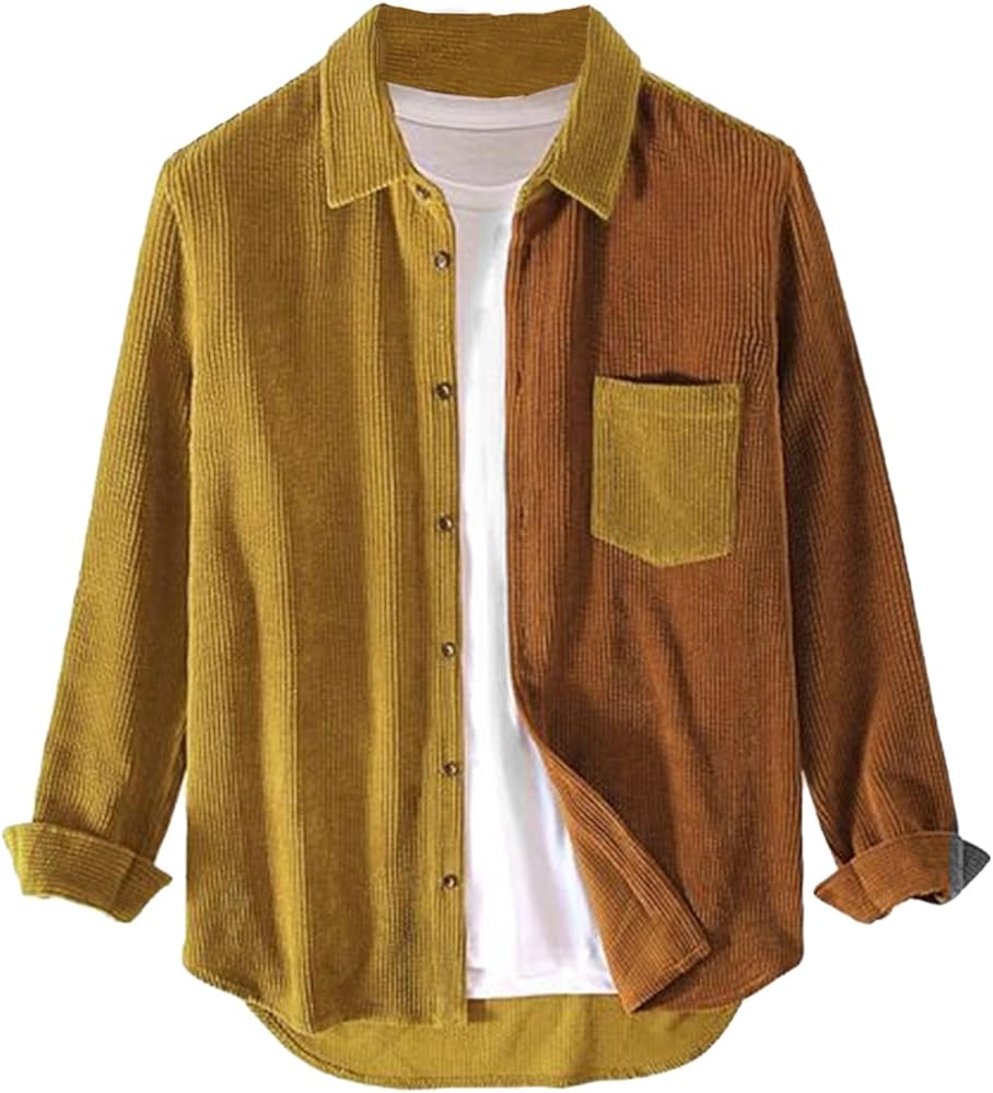 Men's Two-Tone Corduroy Shirt